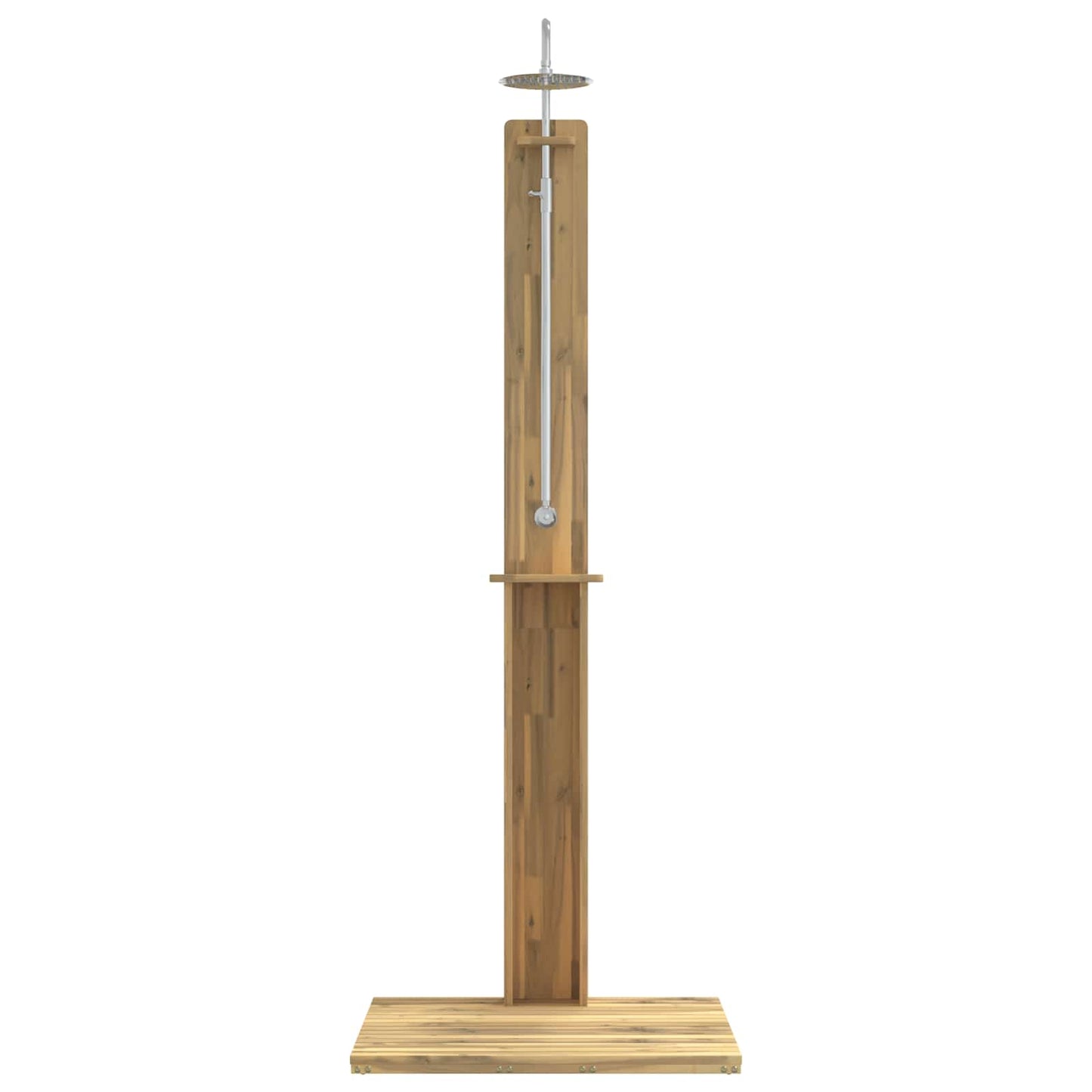 Outdoor Shower 217 cm Solid Acacia Wood and Stainless Steel