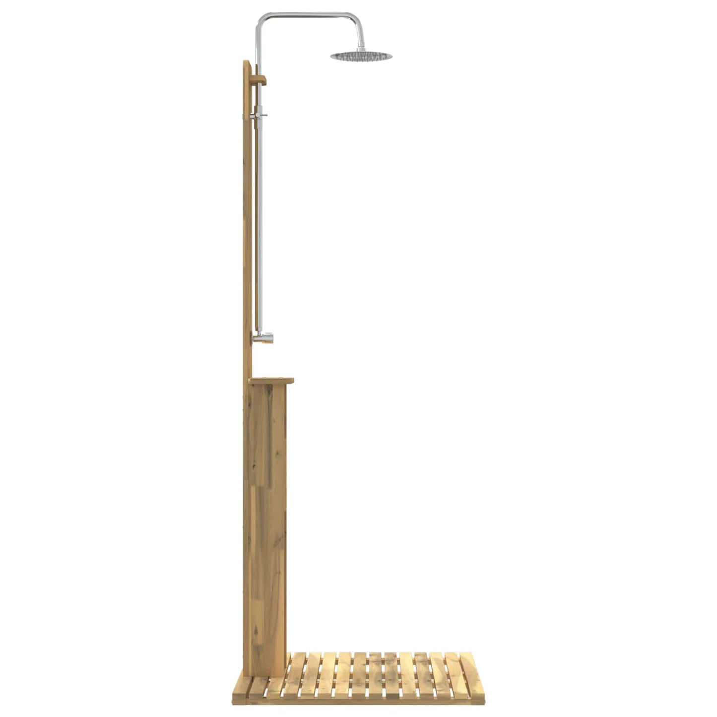 Outdoor Shower 217 cm Solid Acacia Wood and Stainless Steel