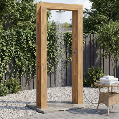 Outdoor Shower 226 cm Solid Acacia Wood and Stainless Steel