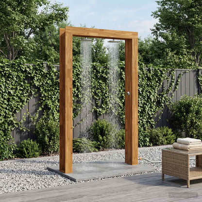 Outdoor Shower 226 cm Solid Acacia Wood and Stainless Steel