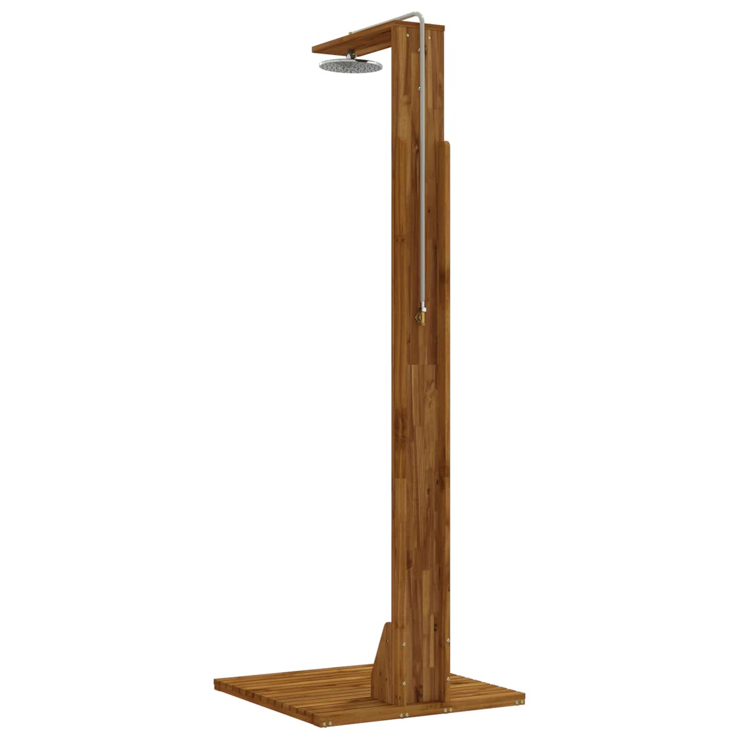 Outdoor Shower 219 cm Solid Acacia Wood and Stainless Steel