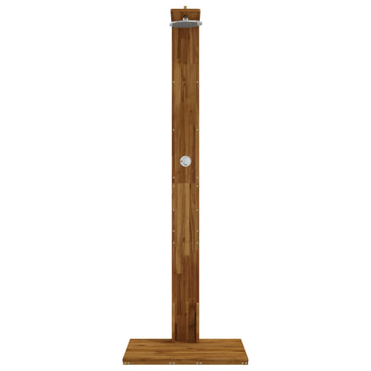 Outdoor Shower 219 cm Solid Acacia Wood and Stainless Steel