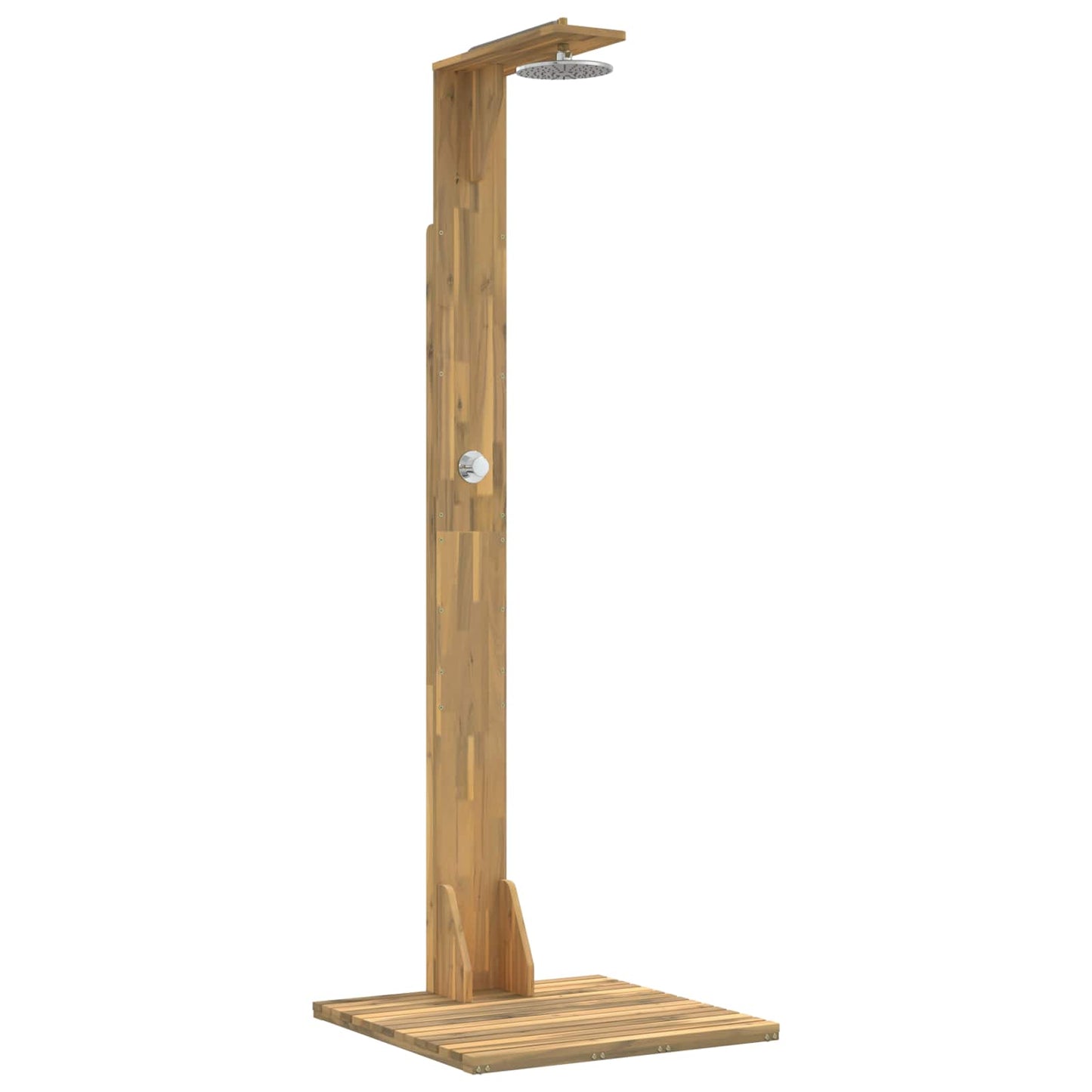 Outdoor Shower 219 cm Solid Acacia Wood and Stainless Steel