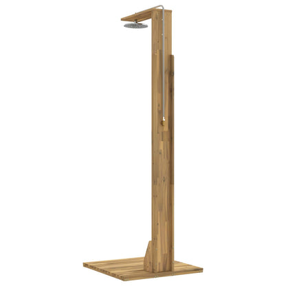 Outdoor Shower 219 cm Solid Acacia Wood and Stainless Steel