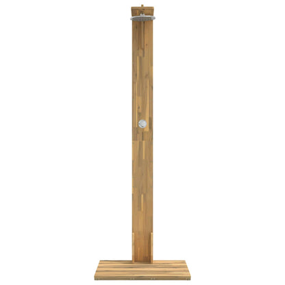 Outdoor Shower 219 cm Solid Acacia Wood and Stainless Steel