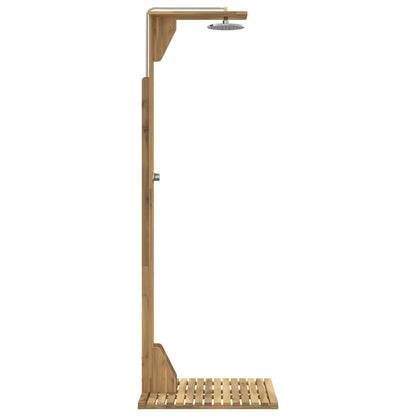 Outdoor Shower 219 cm Solid Acacia Wood and Stainless Steel