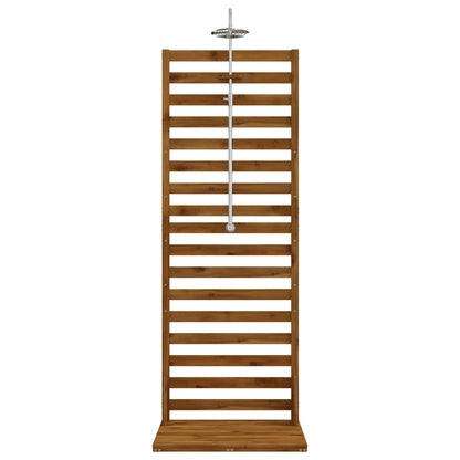 Outdoor Shower 205.5 cm Solid Acacia Wood and Stainless Steel