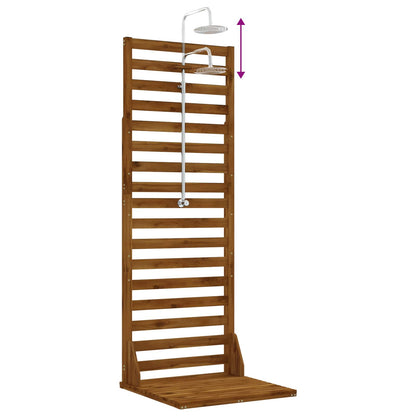 Outdoor Shower 205.5 cm Solid Acacia Wood and Stainless Steel
