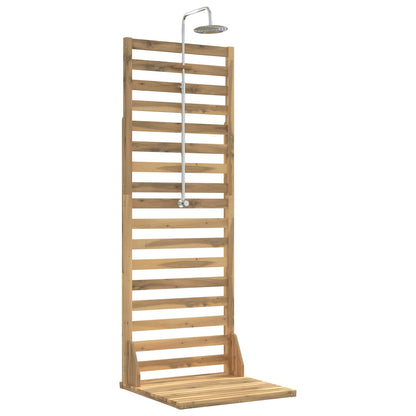 Outdoor Shower 205.5 cm Solid Acacia Wood and Stainless Steel