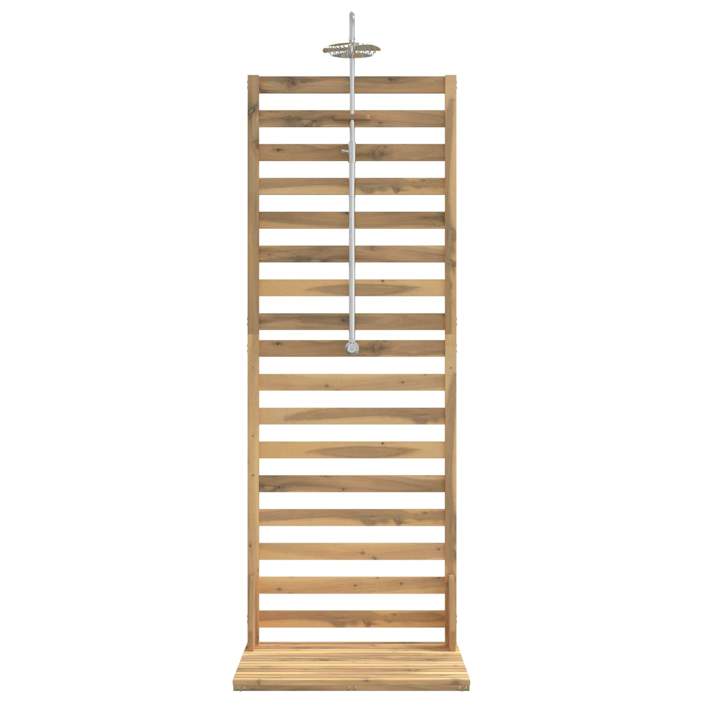 Outdoor Shower 205.5 cm Solid Acacia Wood and Stainless Steel