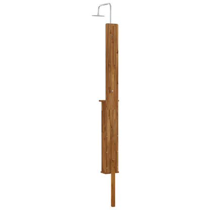 Outdoor Shower 257 cm Solid Acacia Wood and Stainless Steel