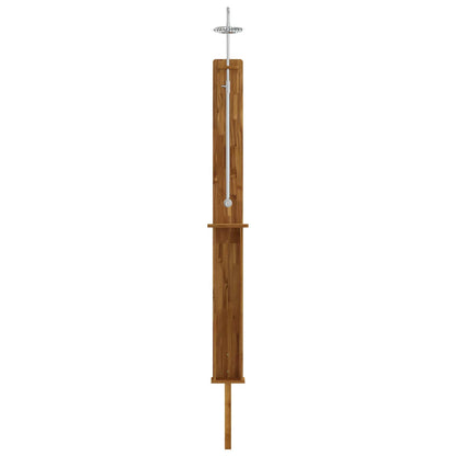 Outdoor Shower 257 cm Solid Acacia Wood and Stainless Steel