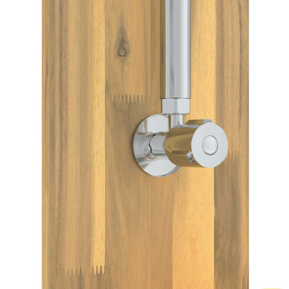 Outdoor Shower 257 cm Solid Acacia Wood and Stainless Steel