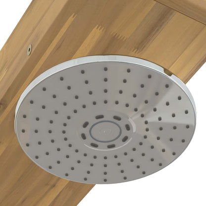 Outdoor Shower 210.5 cm Solid Acacia Wood and Stainless Steel