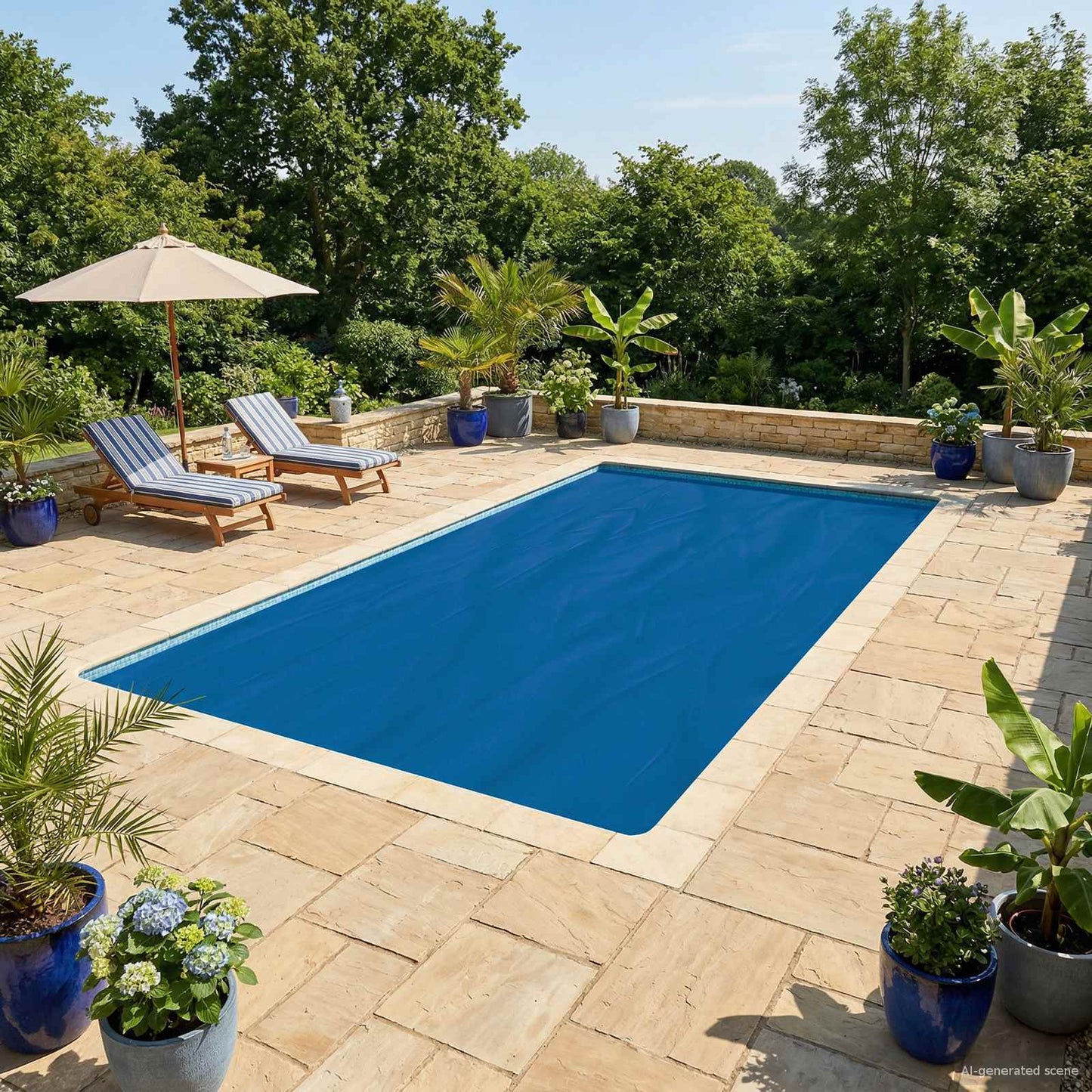 Solar Pool Cover 1000 x 500 cm 110 μm Square PE Blue