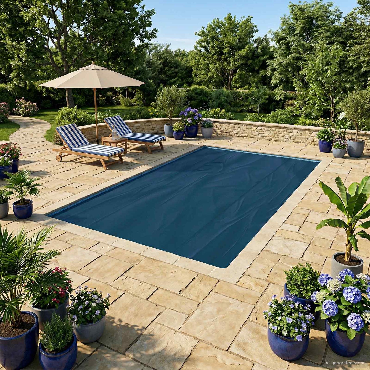 Solar Pool Cover Heavy Quality 488 x 244 cm 200 μm Square PE