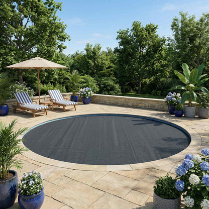 Solar Pool Cover Extra Heavy Ø 300 cm 400 μm Round PE Black