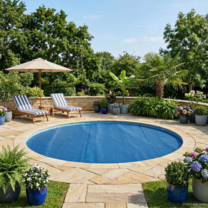 Solar Pool Cover Extra Heavy Ø 600 cm 400 μm Round PE Blue