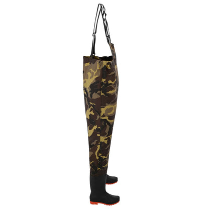 Chest Waders with Boots Size 44 Camouflage