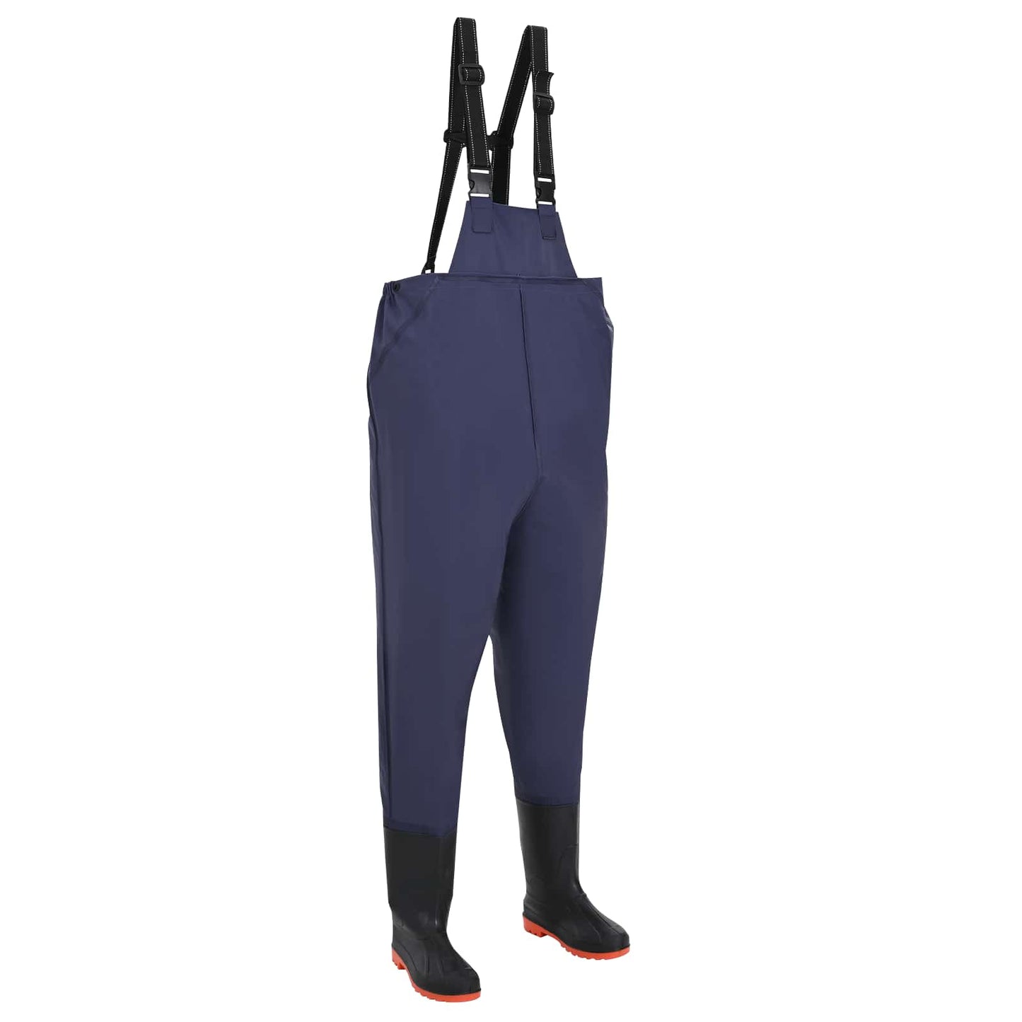 Chest Waders with Boots PVC knit fabric Size 46 Blue