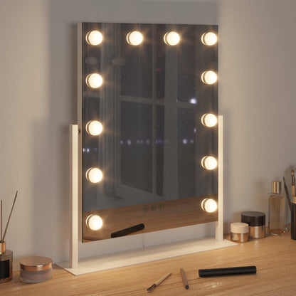 LED Vanity Mirror White 44 x 10 x 53 cm Glass and Steel