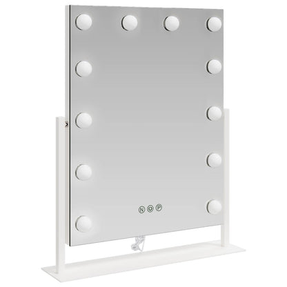 LED Vanity Mirror White 44 x 10 x 53 cm Glass and Steel