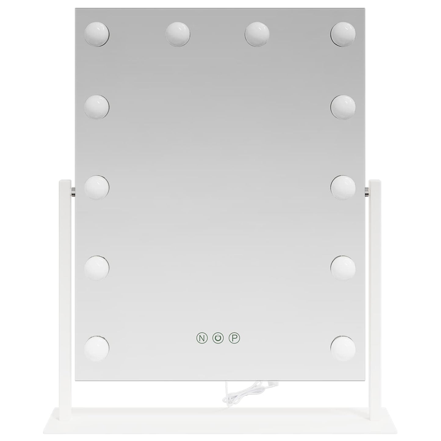 LED Vanity Mirror White 44 x 10 x 53 cm Glass and Steel