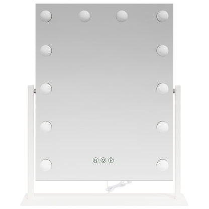 LED Vanity Mirror White 44 x 10 x 53 cm Glass and Steel