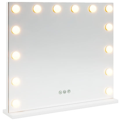 LED Vanity Mirror White 50 x 10 x 44 cm Glass and Steel