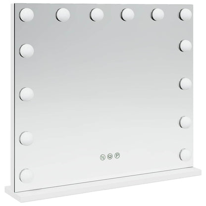 LED Vanity Mirror White 50 x 10 x 44 cm Glass and Steel