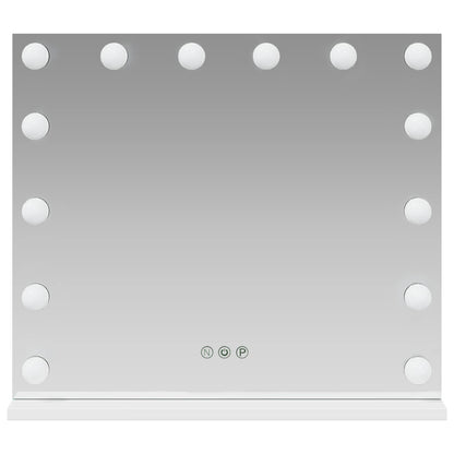 LED Vanity Mirror White 50 x 10 x 44 cm Glass and Steel
