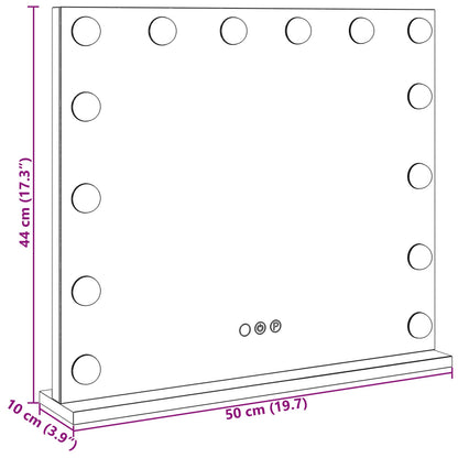 LED Vanity Mirror White 50 x 10 x 44 cm Glass and Steel