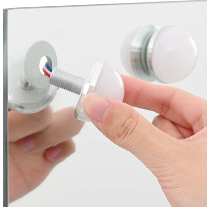 LED Vanity Mirror White 58 x 10 x 47 cm Glass and Steel