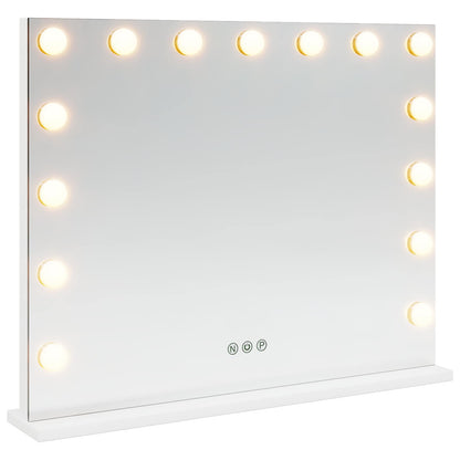LED Vanity Mirror White 58 x 10 x 47 cm Glass and Steel