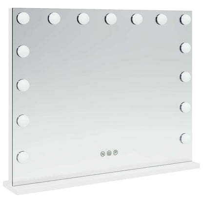 LED Vanity Mirror White 58 x 10 x 47 cm Glass and Steel
