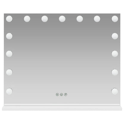 LED Vanity Mirror White 58 x 10 x 47 cm Glass and Steel