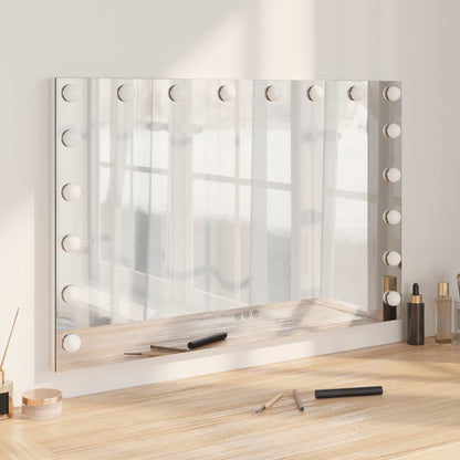 LED Vanity Mirror White 80 x 10 x 52.5 cm Glass and Steel