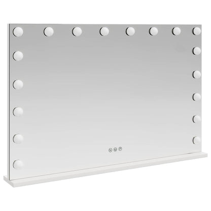 LED Vanity Mirror White 80 x 10 x 52.5 cm Glass and Steel