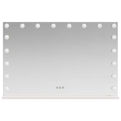 LED Vanity Mirror White 80 x 10 x 52.5 cm Glass and Steel