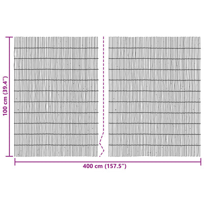 Garden Fence Carbonized 400 x 100 cm Reed