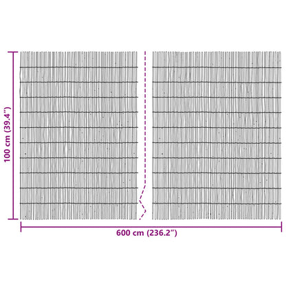 Garden Fence Carbonized 600 x 100 cm Reed