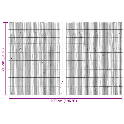 Garden Fence Carbonized 500 x 80 cm Reed