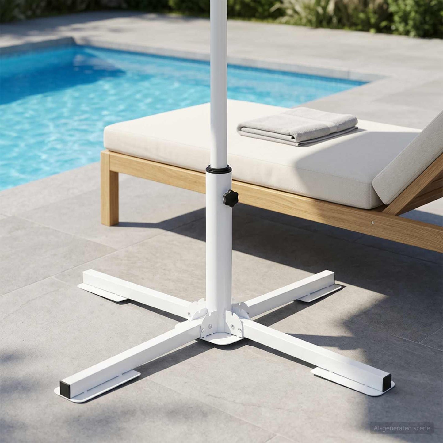 Parasol Stand White Steel