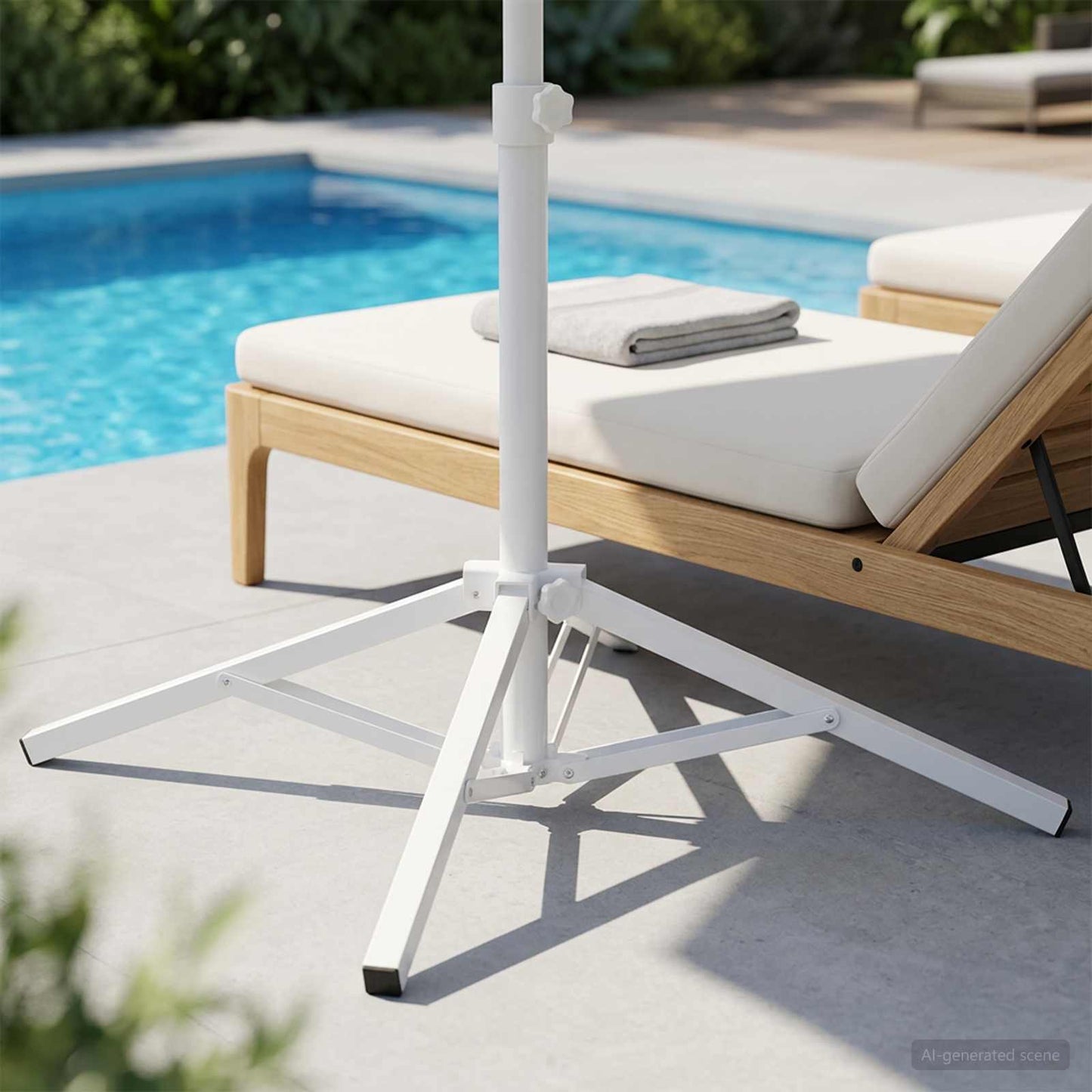 Parasol Stand White Steel for 25-32 mm Pole