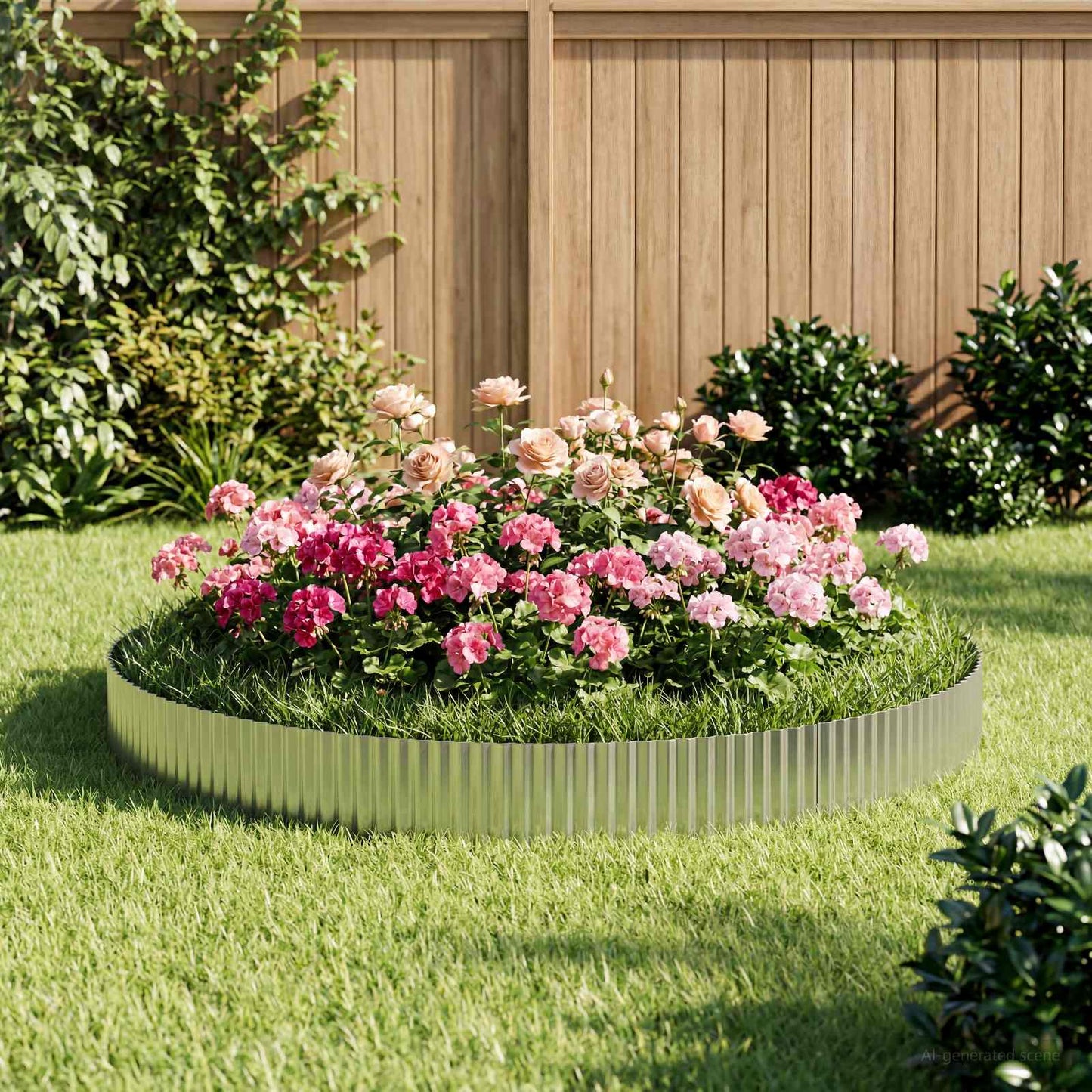 Lawn Edging 5 m x 20 cm Galvanised Steel Silver