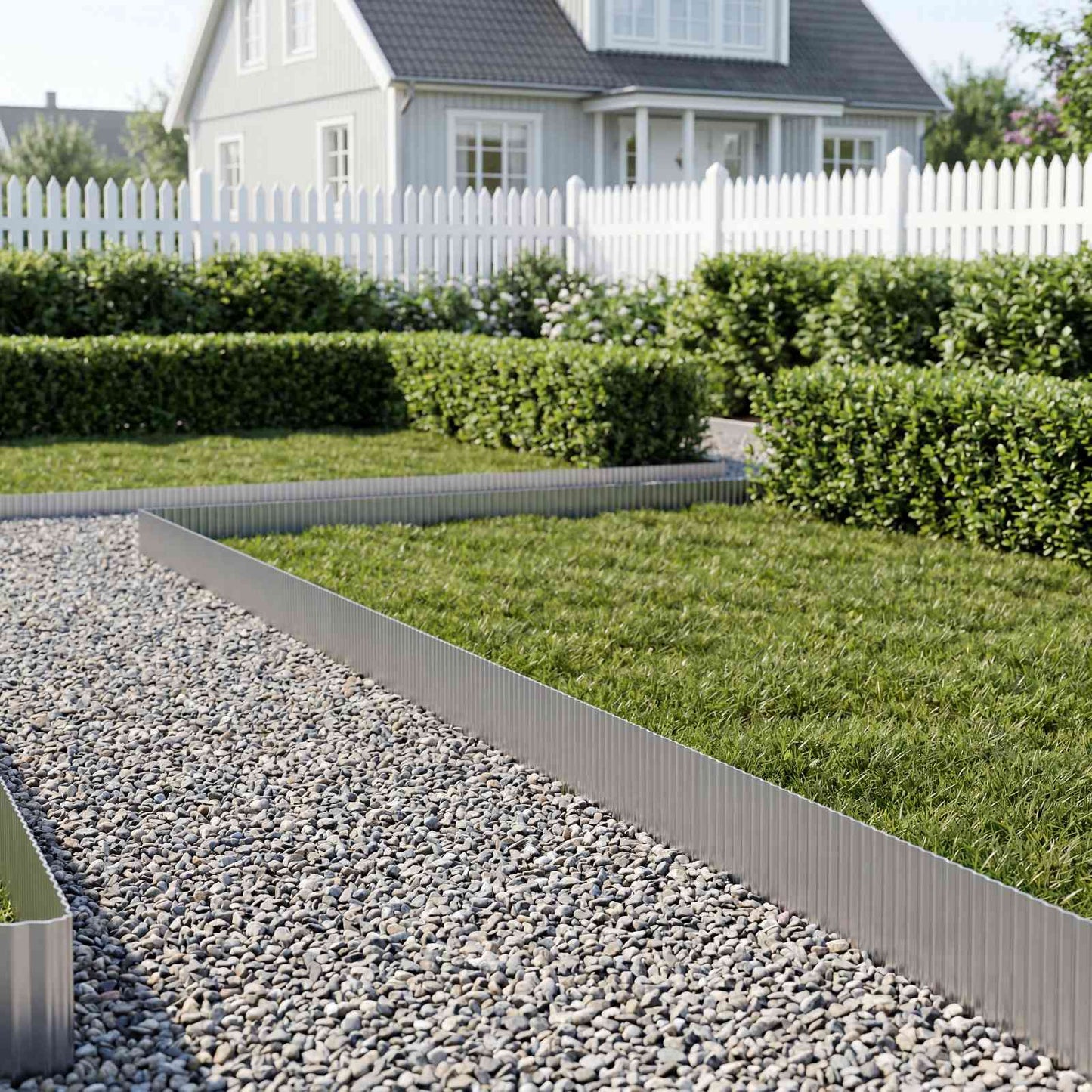 Lawn Edging 10 m x 30 cm Galvanised Steel Silver