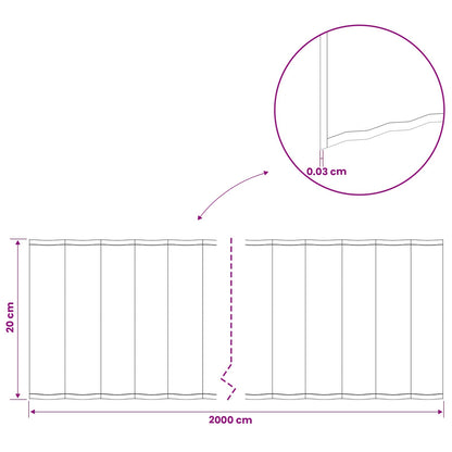 Lawn Edging 20 m x 20 cm Galvanised Steel Silver