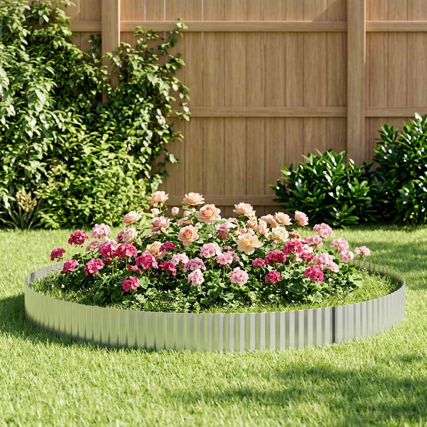Lawn Edging 5 m x 10 cm Galvanised Steel Silver
