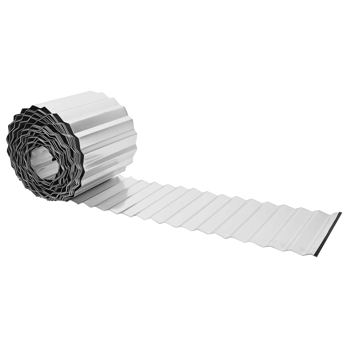 Lawn Edging 5 m x 25 cm Galvanised Steel Silver