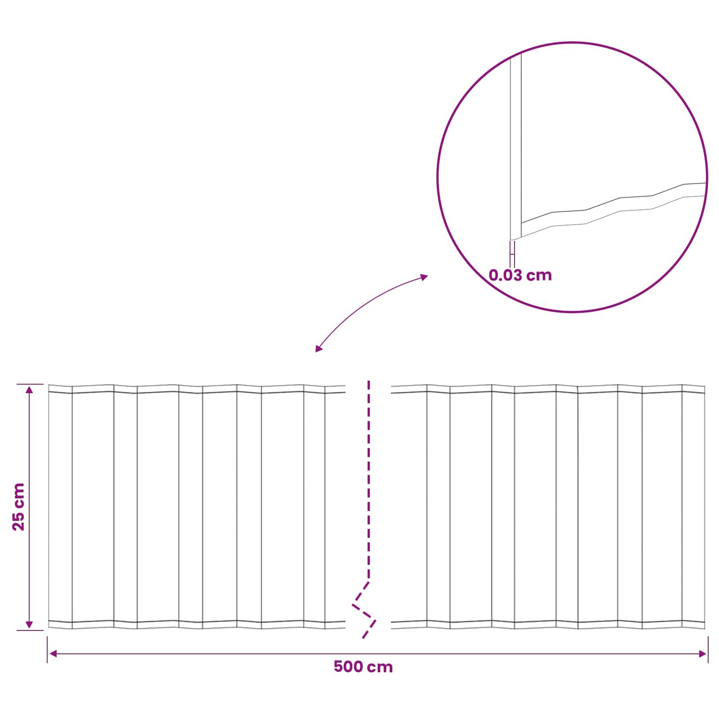 Lawn Edging 5 m x 25 cm Galvanised Steel Silver